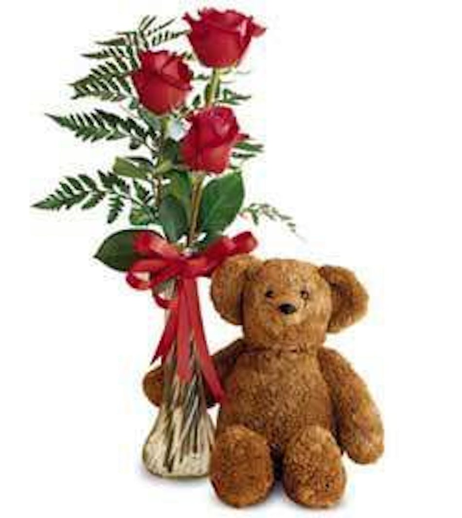 teddy bear with red roses pictures