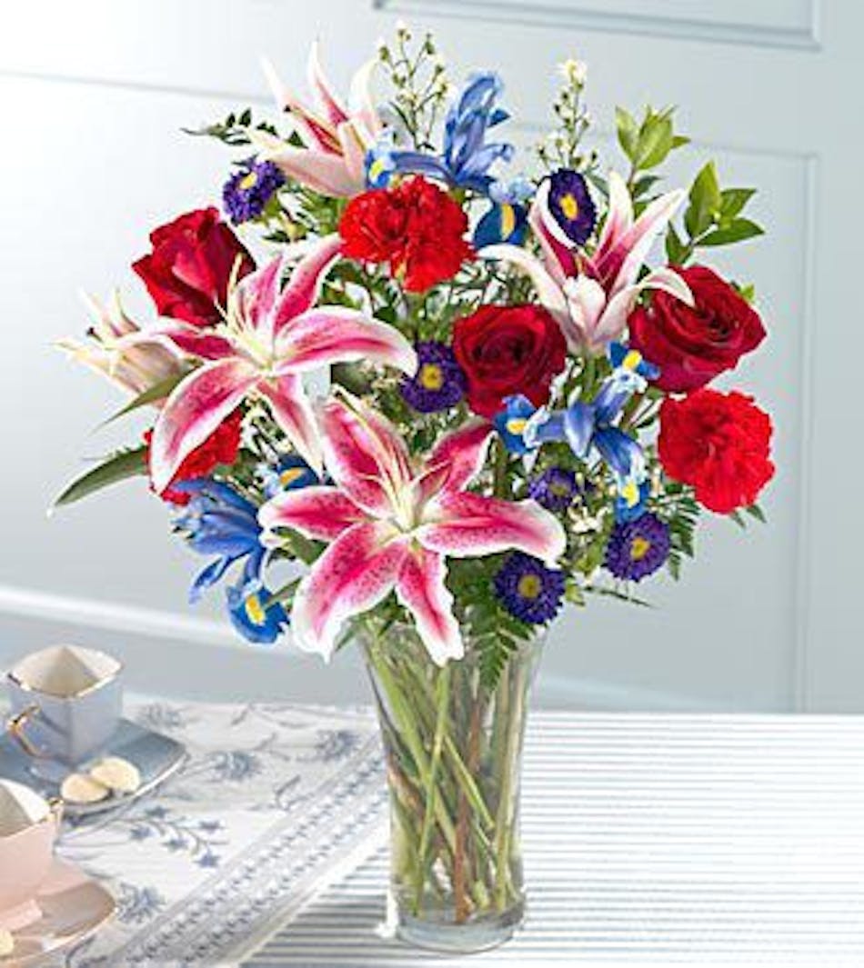 Red, White and Blue Floral Arrangement