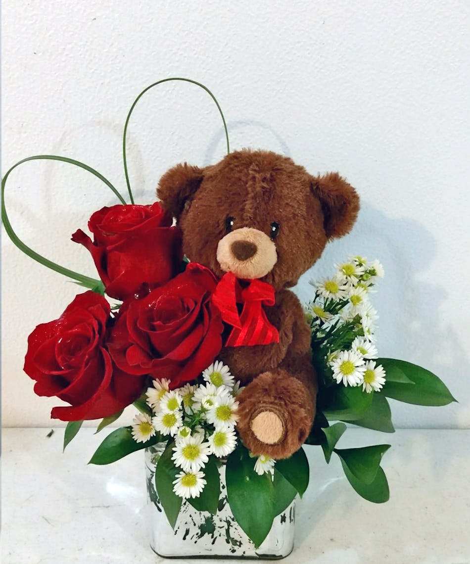 valentines day rose bear