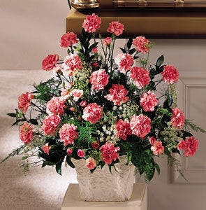 A Pink Display Carnation Funeral Arrangement in Minneapolis, MN