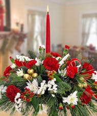 Single Candle Holiday Centerpiece