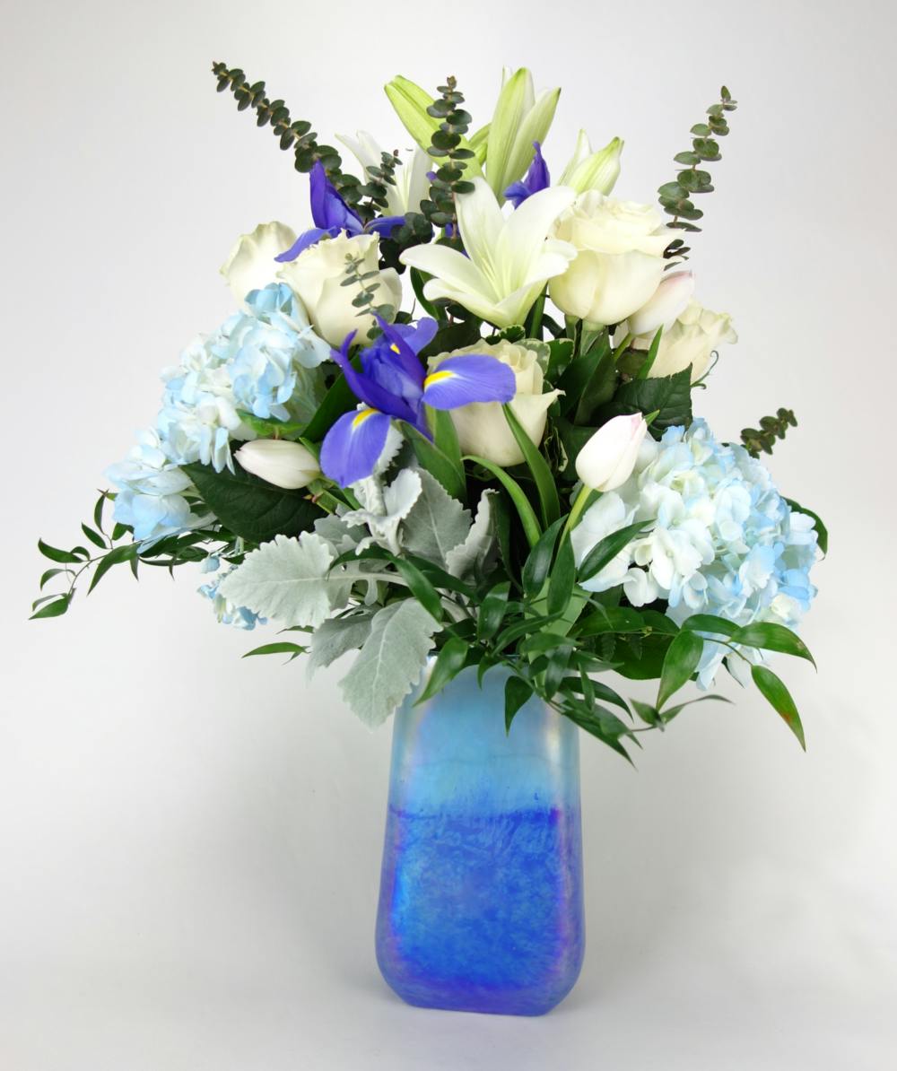 The Hope Blue & White Arrangement Flower Delivery Minneapolis
