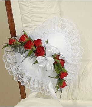 red rose pillow